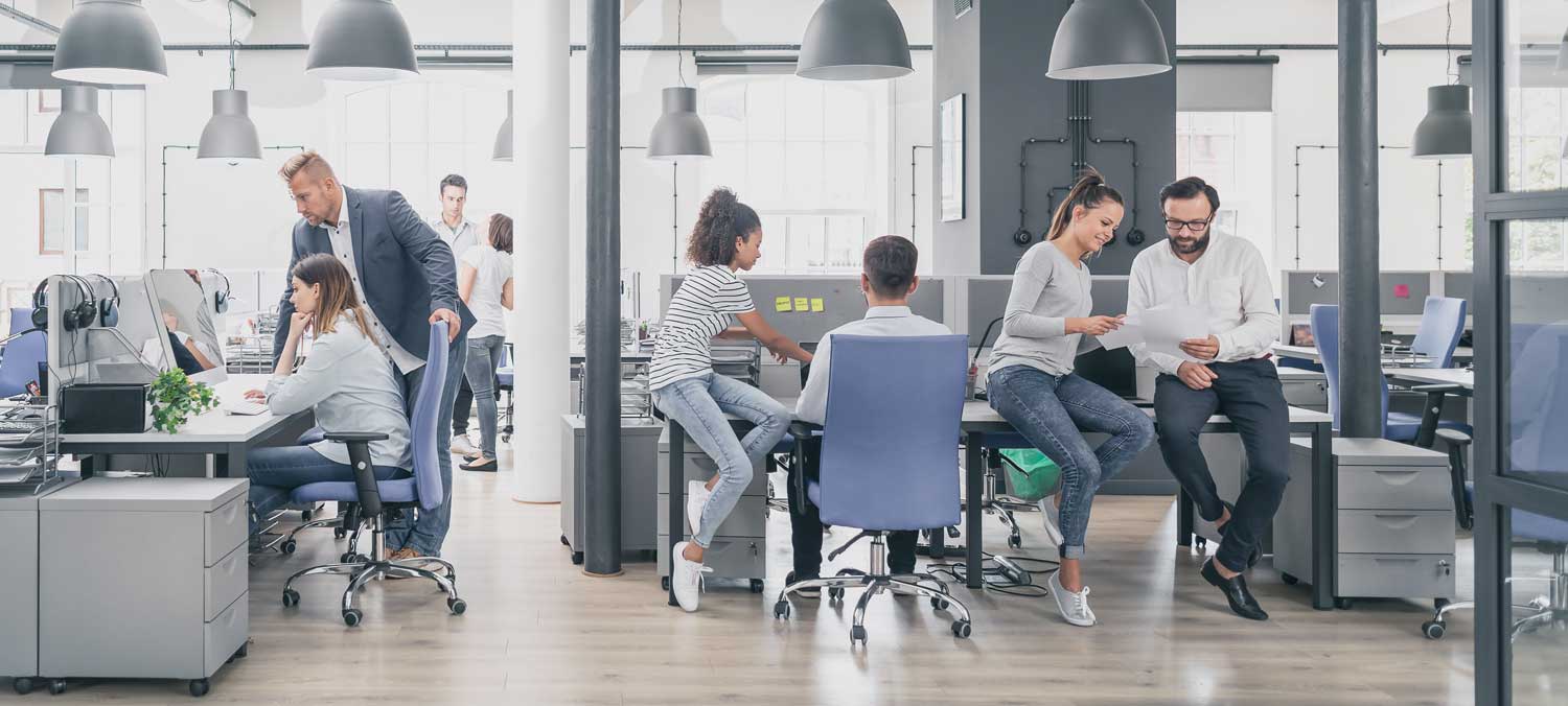 People working together in an office environment